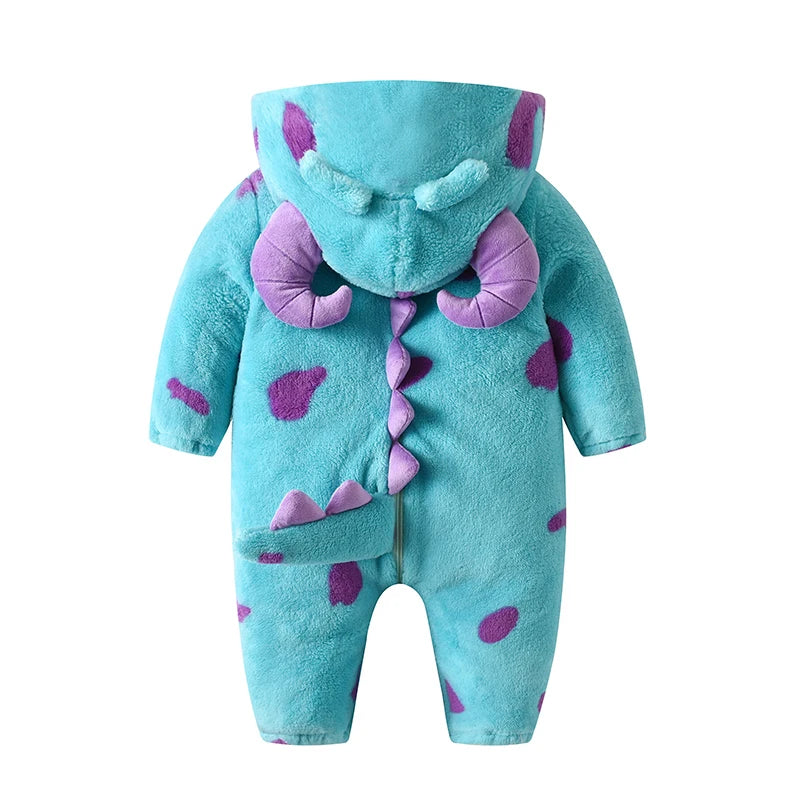 Toddler Baby Girl Boy Halloween Costumes Cartoon Animal Hooded Fleece Jumpsuit Romper Warm Fall Winter Clothes