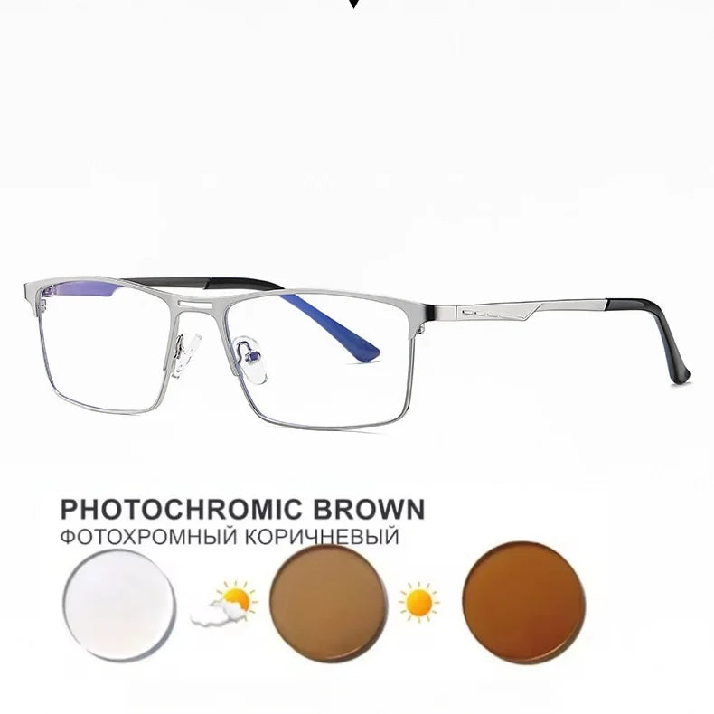 Fashion Metal Myopia Classic Color Changing Glasses Ball Luminosity0 ~ 600Degree