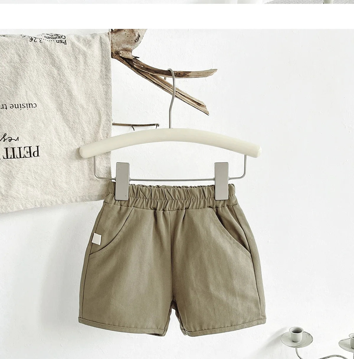 Ircomll 2 Pcs Summer Baby Workwear shorts 100% Organic Cotton for Infant Baby and Toddler, Boys, Girls Breathable Leisure Shorts