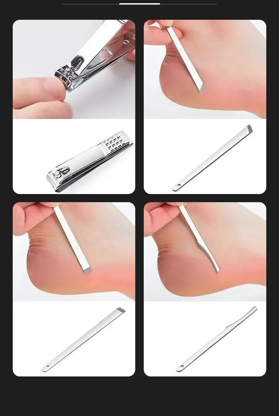 Nail Cutter Set Grooming Tool Set With Portable Case Manicure Art Tool Nails Cut Stainless Steel Nail Clippers Set