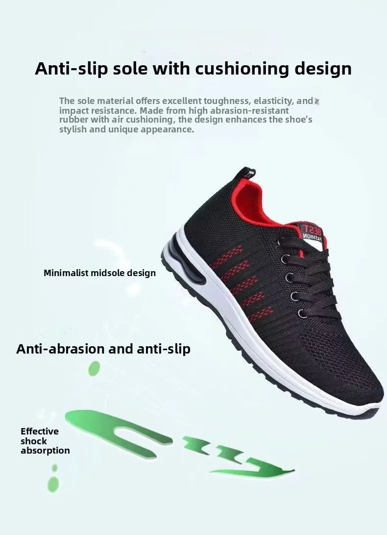 Men's Sport Shoes New Lightweight Comfortable Fashionable Casual Running Shoes Suitable for Youth Thick Bottom Running Style
