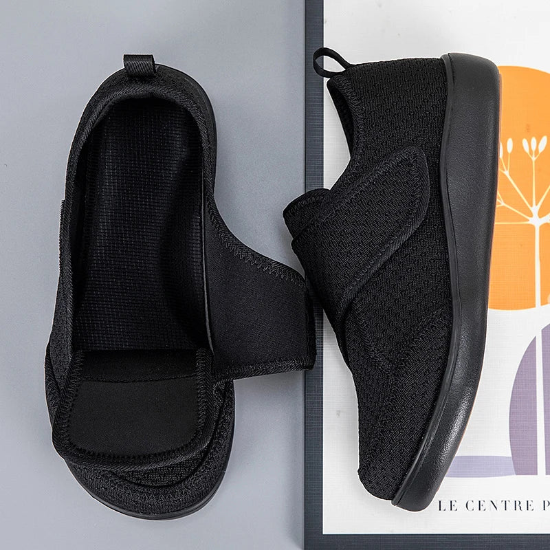 Men Women Open Shoes for Elderly Adjustable Diabetic Shoes Swollen Foot Fat Wide Hallux Valgus Bunion Orthopedics Thumb Eversion