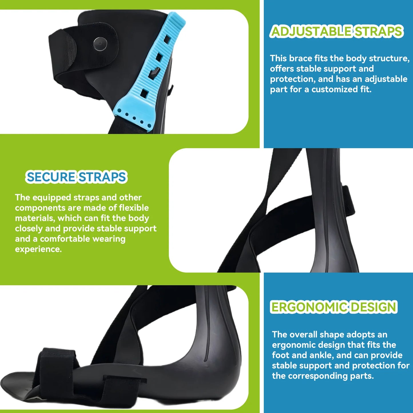 Lightweight Comfort AFO Brace for Foot Drop - Ankle Foot Orthosis Support for Stroke, Nerve Injury in Men & Women