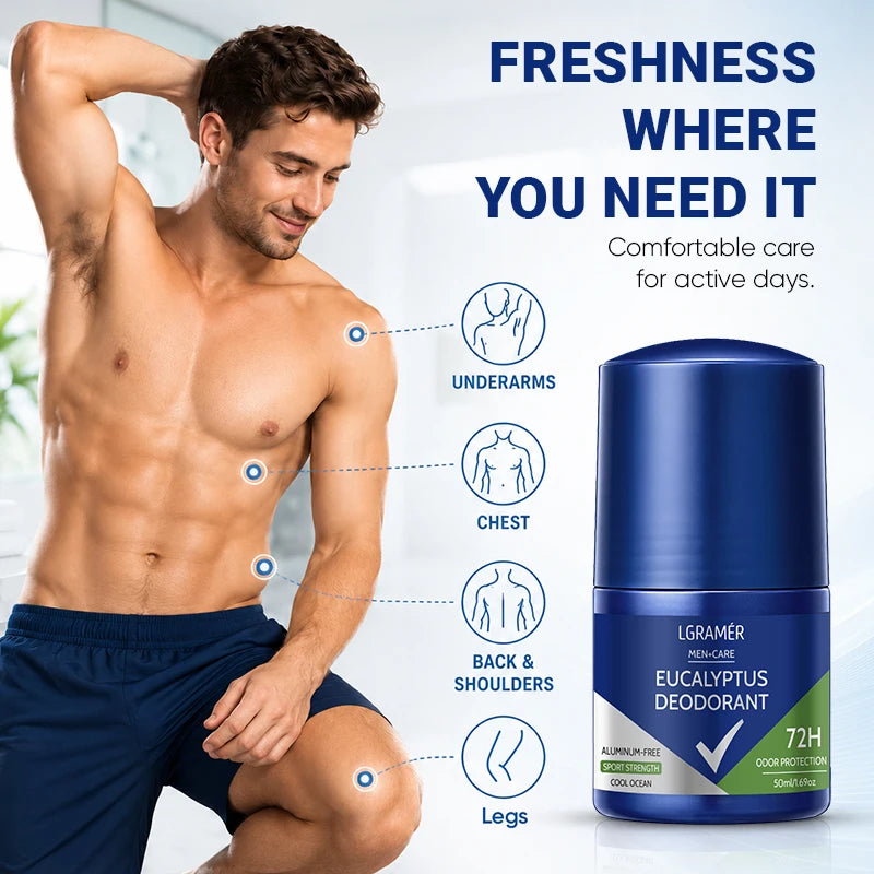 Men's Care Eucalyptus Deodorant Cool Ocean Scent Deodorant Stick Effective Anti Perspirant Control Sweat Smell Fresh Body Care