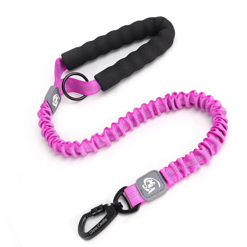 50cm Short Dog Leash Big Dog Training Leash Elastic Tactical Dog Lead Strong Short Traction Rope Durable Large Dog Leash Green