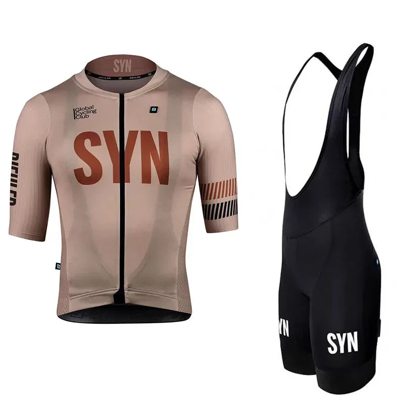 SYN Summer cycling clothes men's jerseys road cycling short sleeved sets bibs quick drying clothes breathable cycling shirt