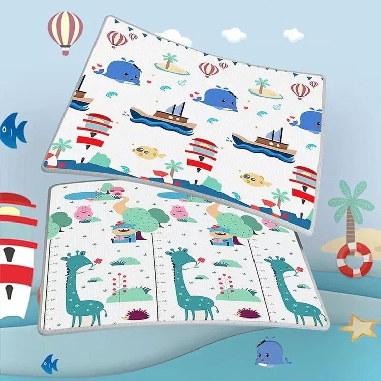 Thicken 1cm/0.5cm Baby Crawling Play Mats 200*180cm Folding Mat Carpet Play Mat for Children's Safety Rug Toys Gift Have Creases