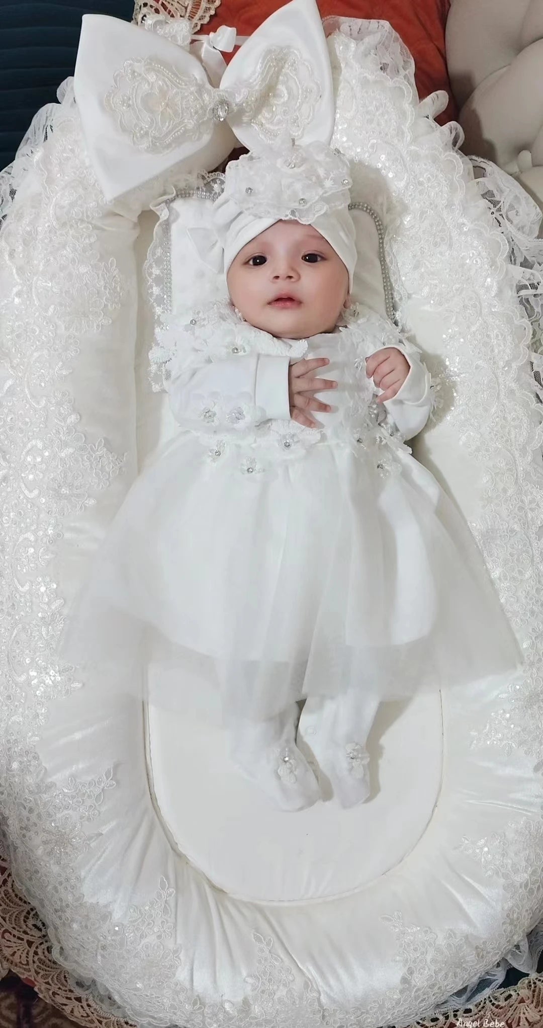 Dollbling Baptism Outfit Boy Prince Luxury Bling Christening Coming Home Romper Bonnet Set Mittens Nursery Hospital Clothing set