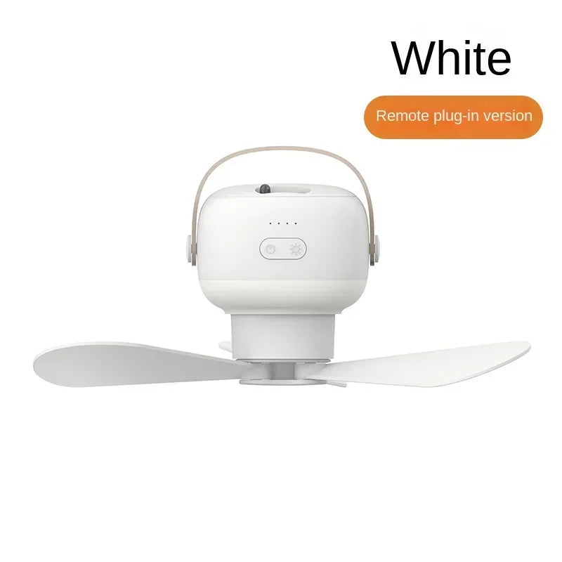 Portable Wireless mini Ceiling Fan Light USB Fan with Remote Control, Stand, Night Light, Home, Outdoor, Camping, New Year Gifts