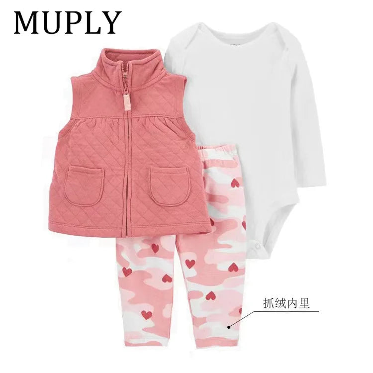 3-piece Suit Summer Baby Clothes Sets Baby Short Sleeve Shorts Cover Clothes Cute Girls Bebe Children Cotton 100% Clothing 6-24M