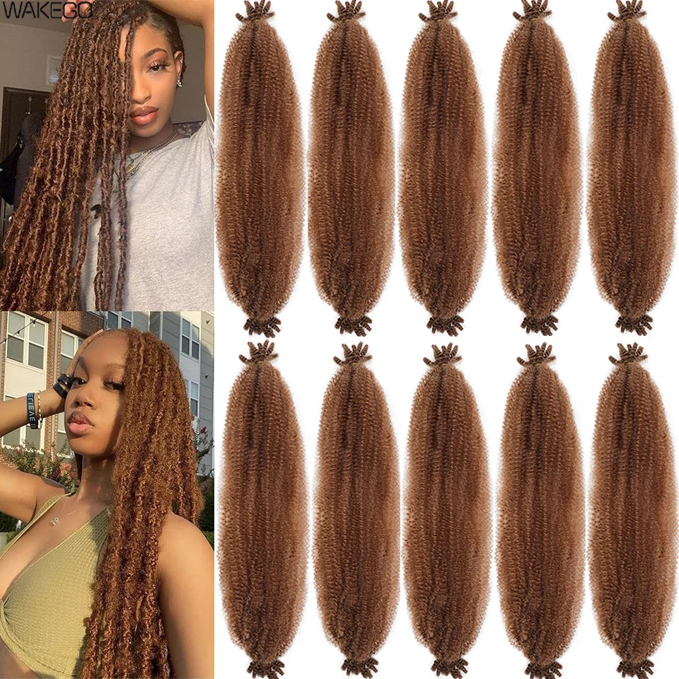 Marley Twist Braiding Hair Ginger Burgundy Ombre Brown Black Springy Afro Twist Hair PreFluffed Spring Twist Kinky Braiding Hair
