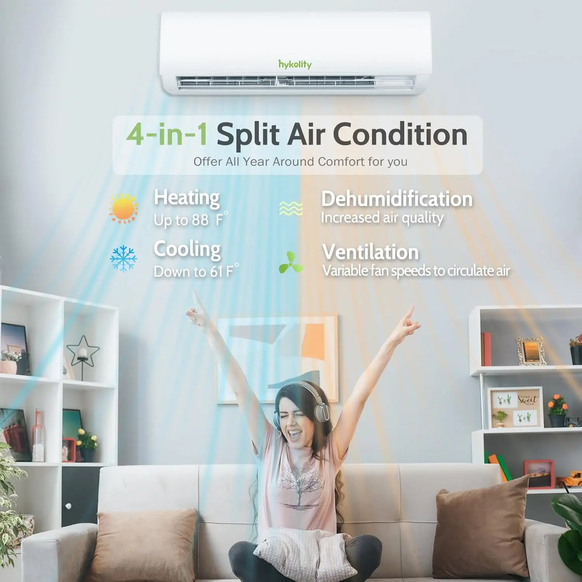 Wifi Enabled 12,000 BTU Mini Split Air Conditioner & Heater, 115V or 230V Split AC Unit Ductless Inverter System with, Custom
