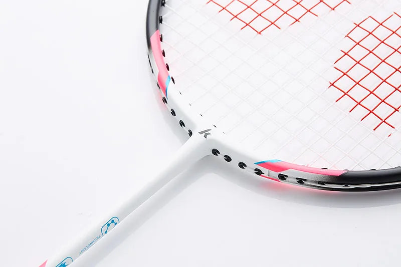 Kawasaki KD-3 Carbon Fiber Badminton Racket 2PCS-Pair Red Blue Badminton Set 18-22 pounds