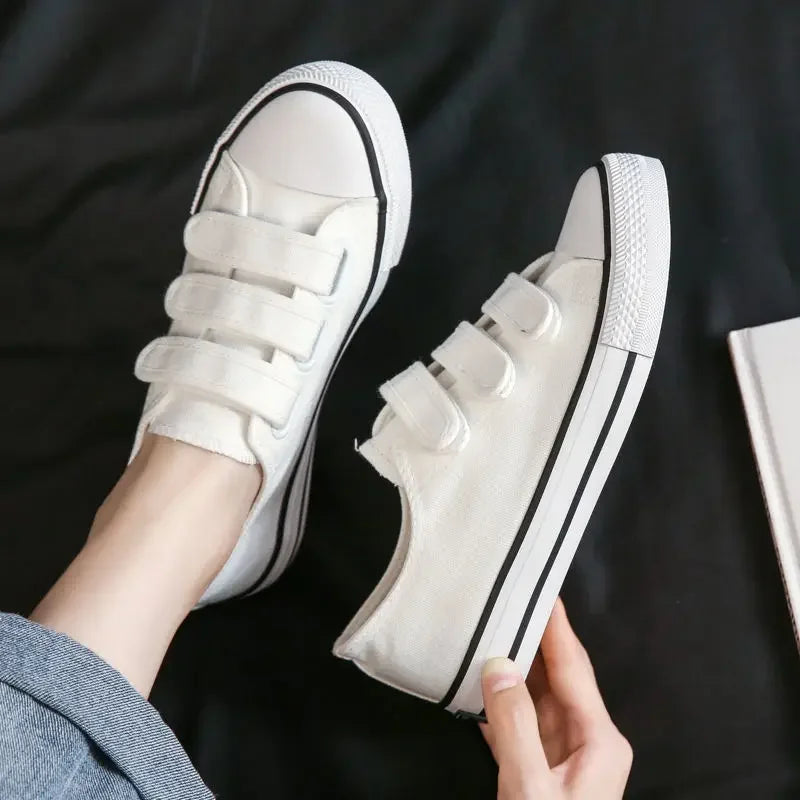 Women's Canvas Shoes Spring Autumn Universal Platform Flat Heel Synthetic Inner Material Rubber Sole Magic Tape Casual Shoes