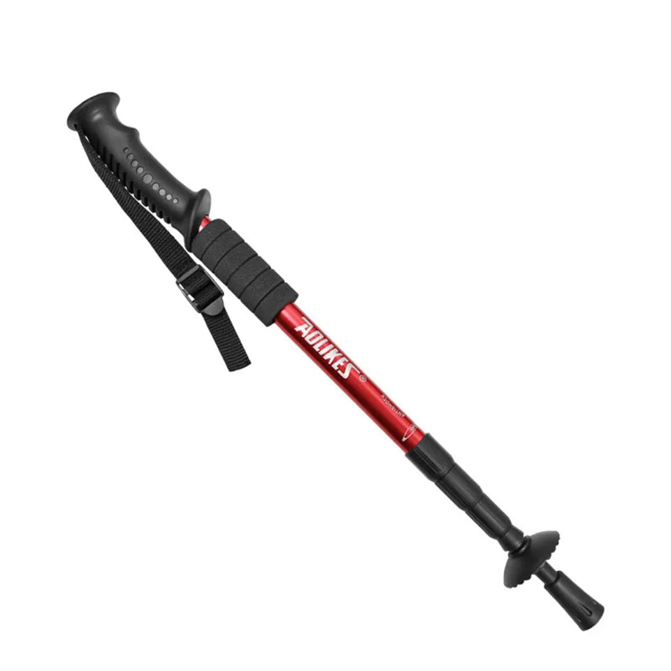 AOLIKES Aluminium Alloy Teleskopic Stick Hiking Poles Bastão De Trekking Walking Stick Ultralight Absorber Walking Cane
