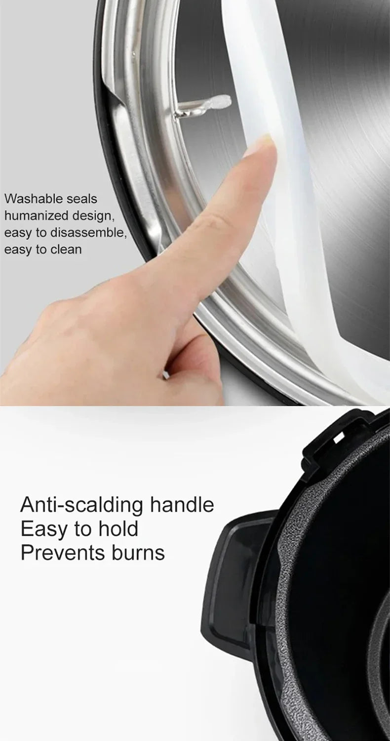 5L Electric Pressure Cooker Stainless steel Smart Multicooker for Kitchen Slow Cooker Rice Cooker Steam Pot Food Warmer 220V