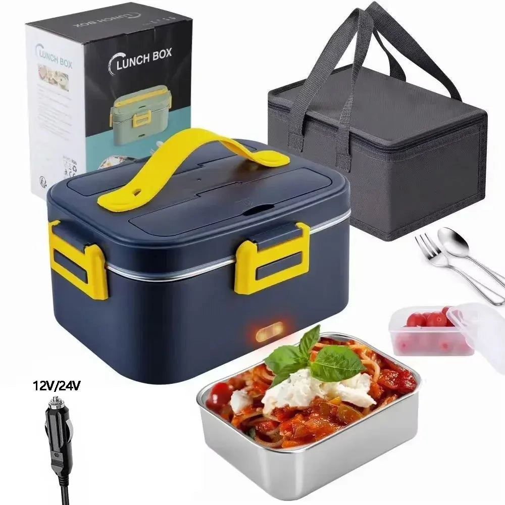 1.8L Food Heater 3 in1 Portable Leakproof Heated Lunch Box 75W  Electric Lunch Box for Car Truck Office with Insulated Carry Bag