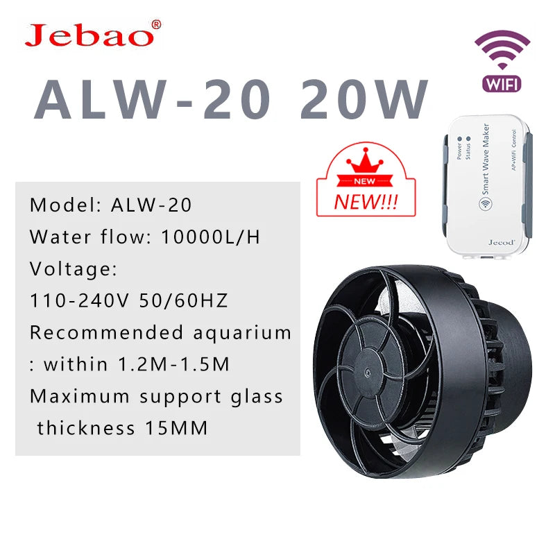 Jebao ALW MLW-5 MLW-10 MLW-20 MLW-30 Series smart Wave Pump with Wifi LCD Display Controller Wave ball Fish Tank Aquarium marine