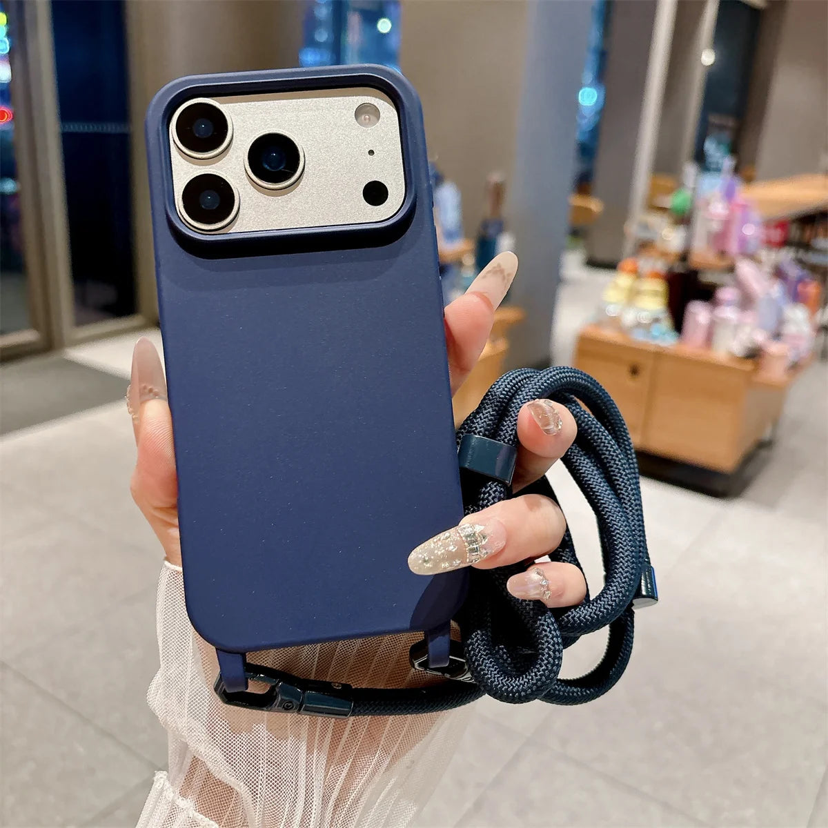 Silicone Phone Case for IPhone 17 Air 16 16E 15 14 Plus 11 13 12 Mini Pro Max Crossbody Lanyard Candy Color Soft TPU Back Cover
