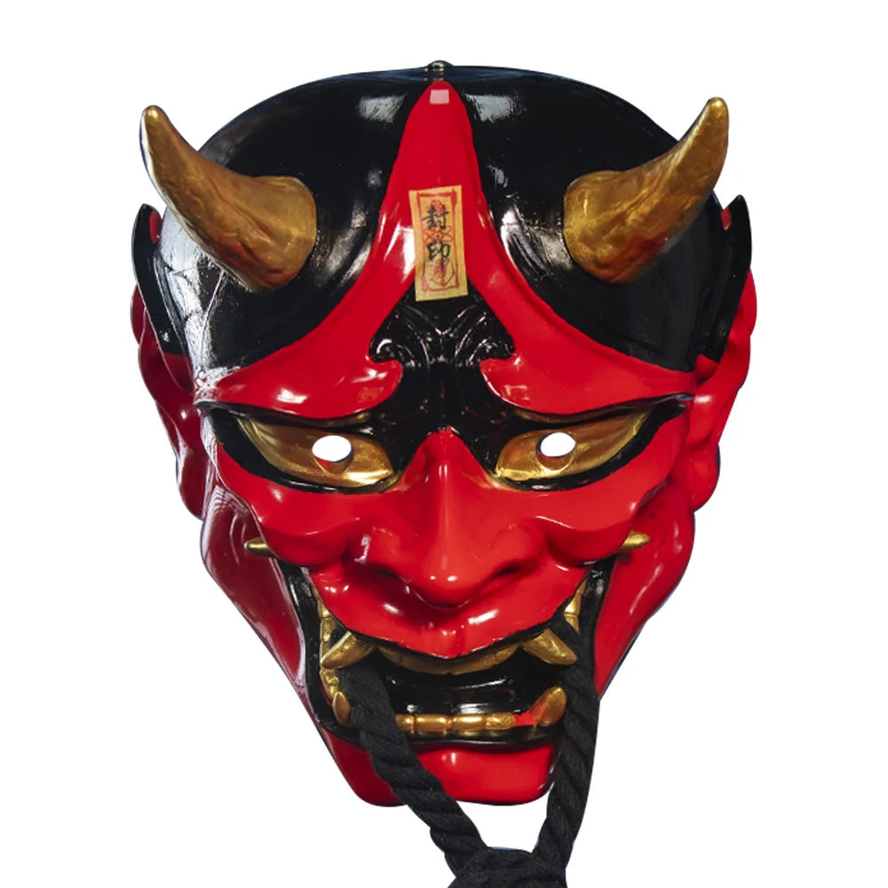 Halloween Prajna Mask Horror Mask Cosplay Costumes Japanese Demon Ghost Mask Party Carnival Comic-Con Masquerade Props Gift