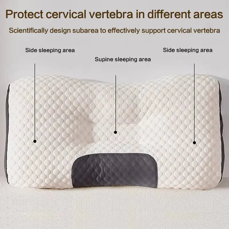 Knitted Cotton Pillow Core Ergonomic Cervical Support Sleep Aid Pillow For Adults Household Dormitory Students