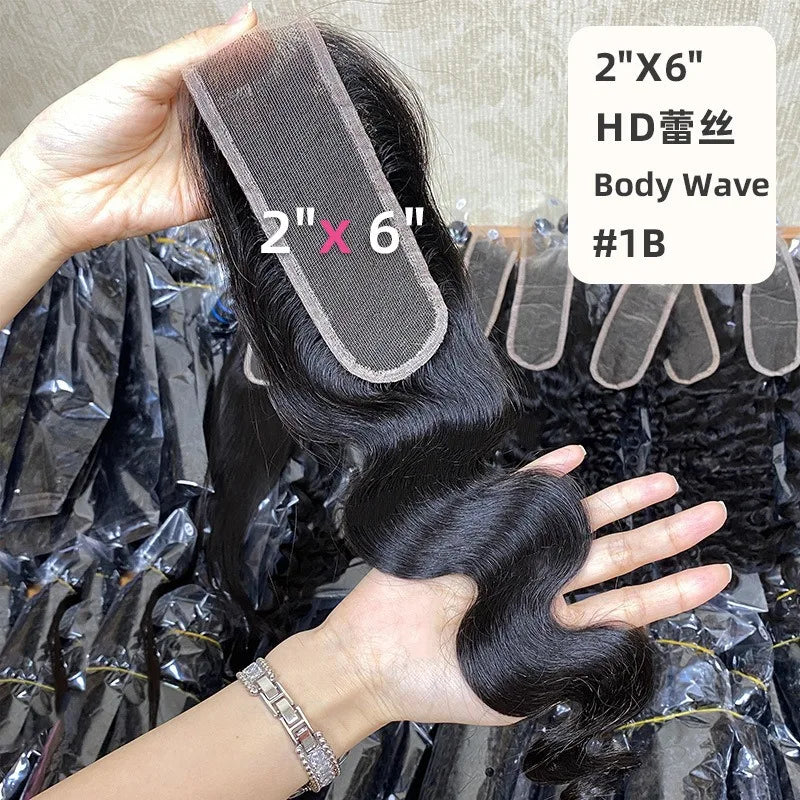 HD Premium 20 Inch 2*6 Lace Closure  Burmese Curly Human Hair Full Hand Weaving Brazilian Virgin Remy for Black Women Wig Making
