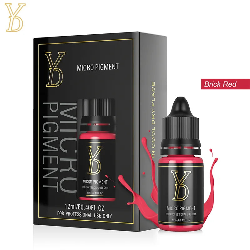 YDPMU 15 Colors Liquid Lip Pigment Tattoo Ink Professional Permanent Makeup Micropigmentation Beauty Lips Cosmetic Supply 12ML
