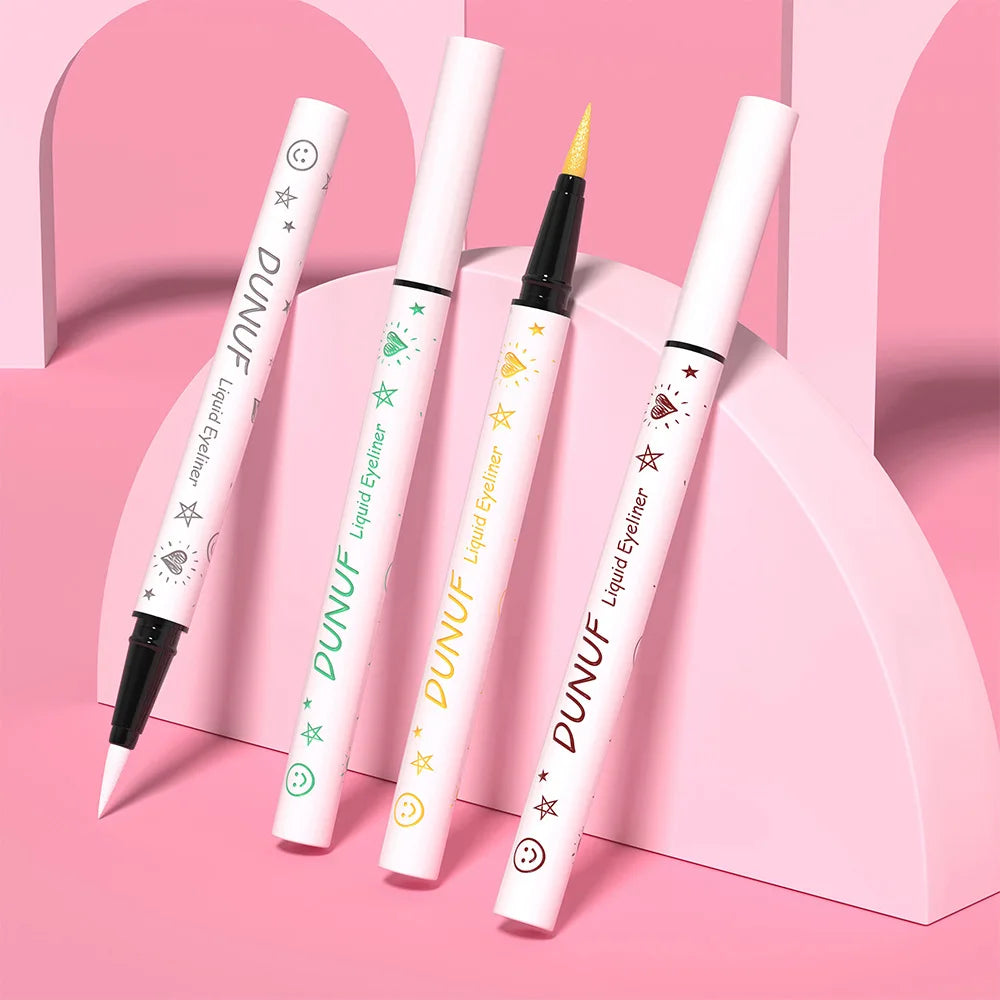 DUNUF New 12 Color Ultra-fine Matte Colorful Liquid Eyeliner Pencil Waterproof Lasting Makeup Eye Liner Pen Black Brown Cosmetic