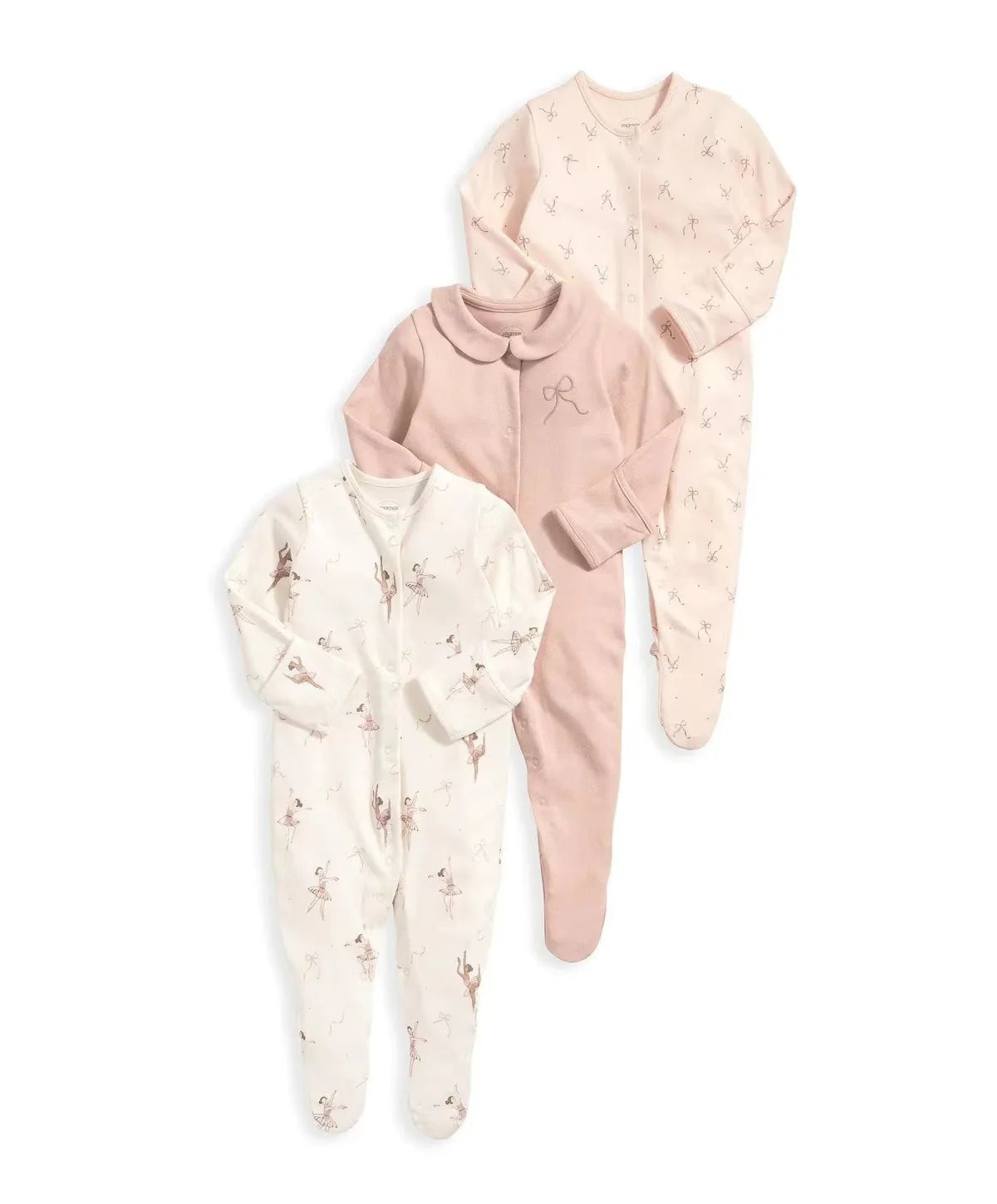 3pcs/Lot Cotton Soft Baby Romper Jumpsuit for Boys Girls with Zipper Footed Long Sleeve Pajama Sleepsuit Outfit Infant Clothes