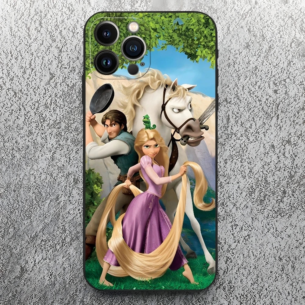 Rapunzel Phone Case for Iphone 17 16 15 14 13 12 11 Pro Max Xr X Xs Mini Plus Black Soft Silicone Cover