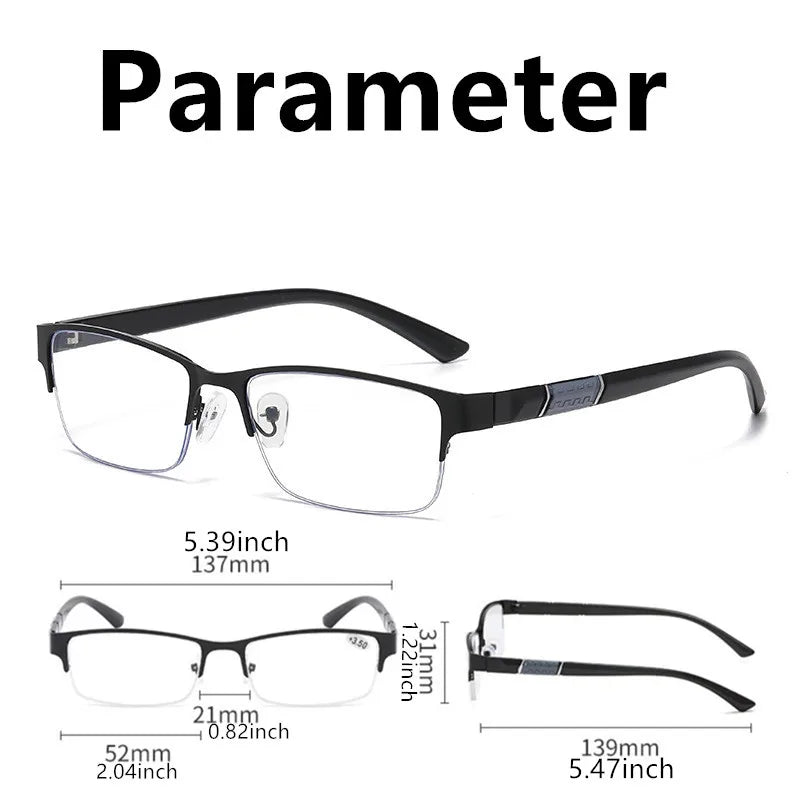 1PCS Progressive Multifocal Reading Glasses 2026New Man Woman Half-Frame Photochromic Reading Eyeglasses Versatile Outdoor Reade