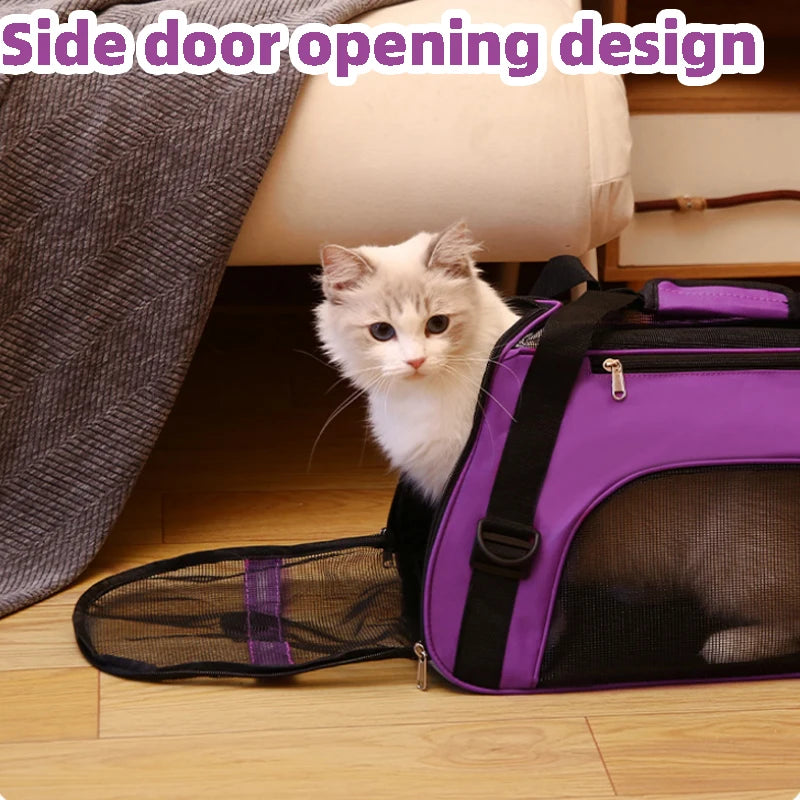 Outdoor Car Cat Travel Bag Portable Cat Carrier Dog Kitten Backpack Pet Handbag Breathable Mesh Cross Bag For Cat accessories
