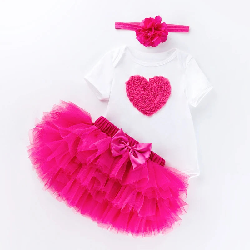 My First Birthday Outfit Baby Girl Black Bodysuit Cake Smash Skirt Headband Sweet Baby Girl One Year Birthday Party Clothes
