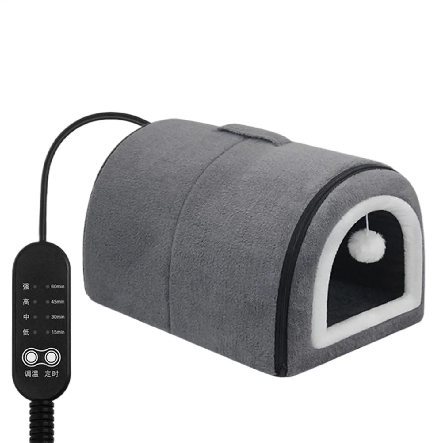 Heated Cat House Cat Bed Cave Temp Adjustment Semi-Enclosed Removable Warm Nest For Medium Breed Kitten Puppy All Season Indoor