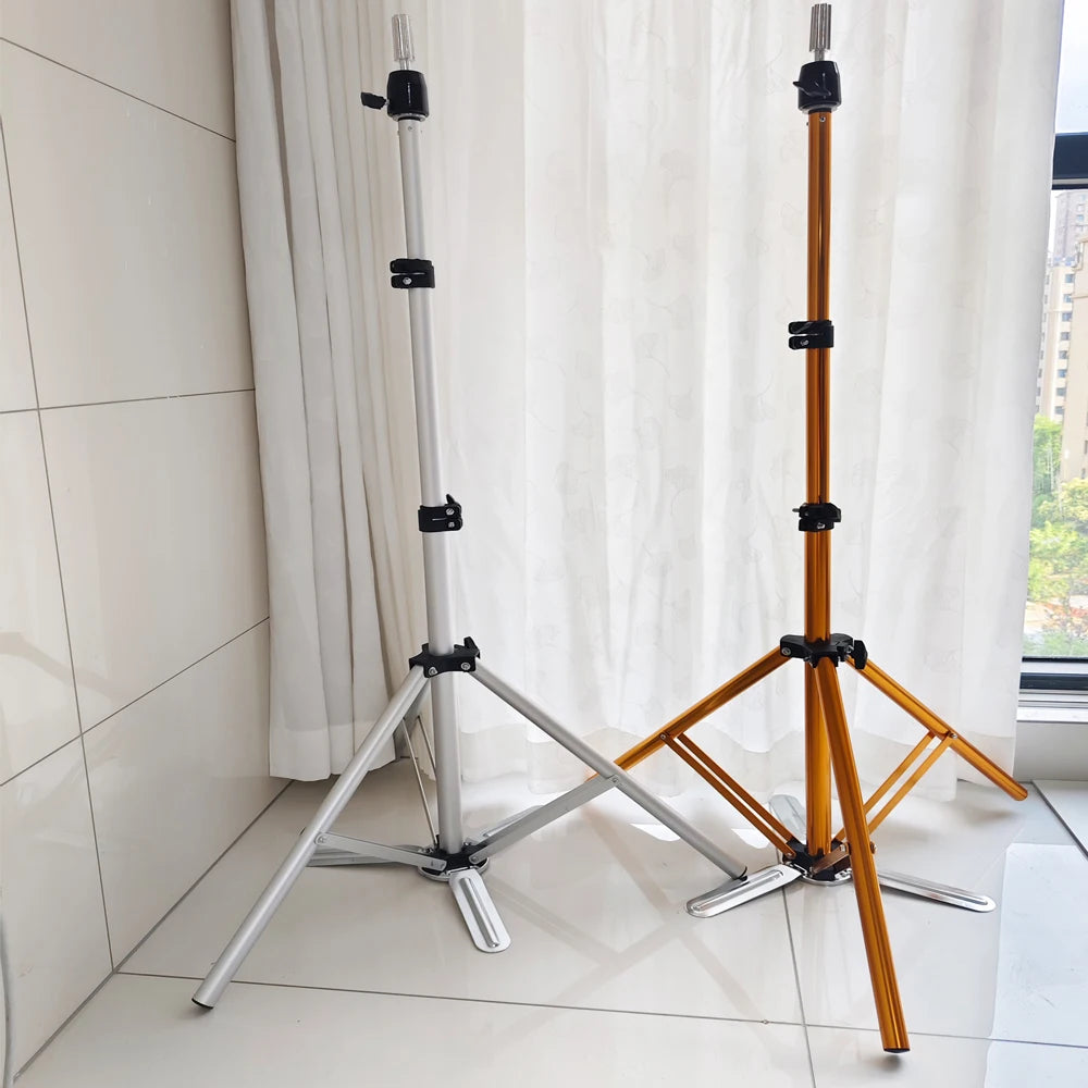 1.6m High Tripod Canvas Head Stand Training Mannequin Stand Wig Holder Adjustable Plastic Material Hair Accessory Tools