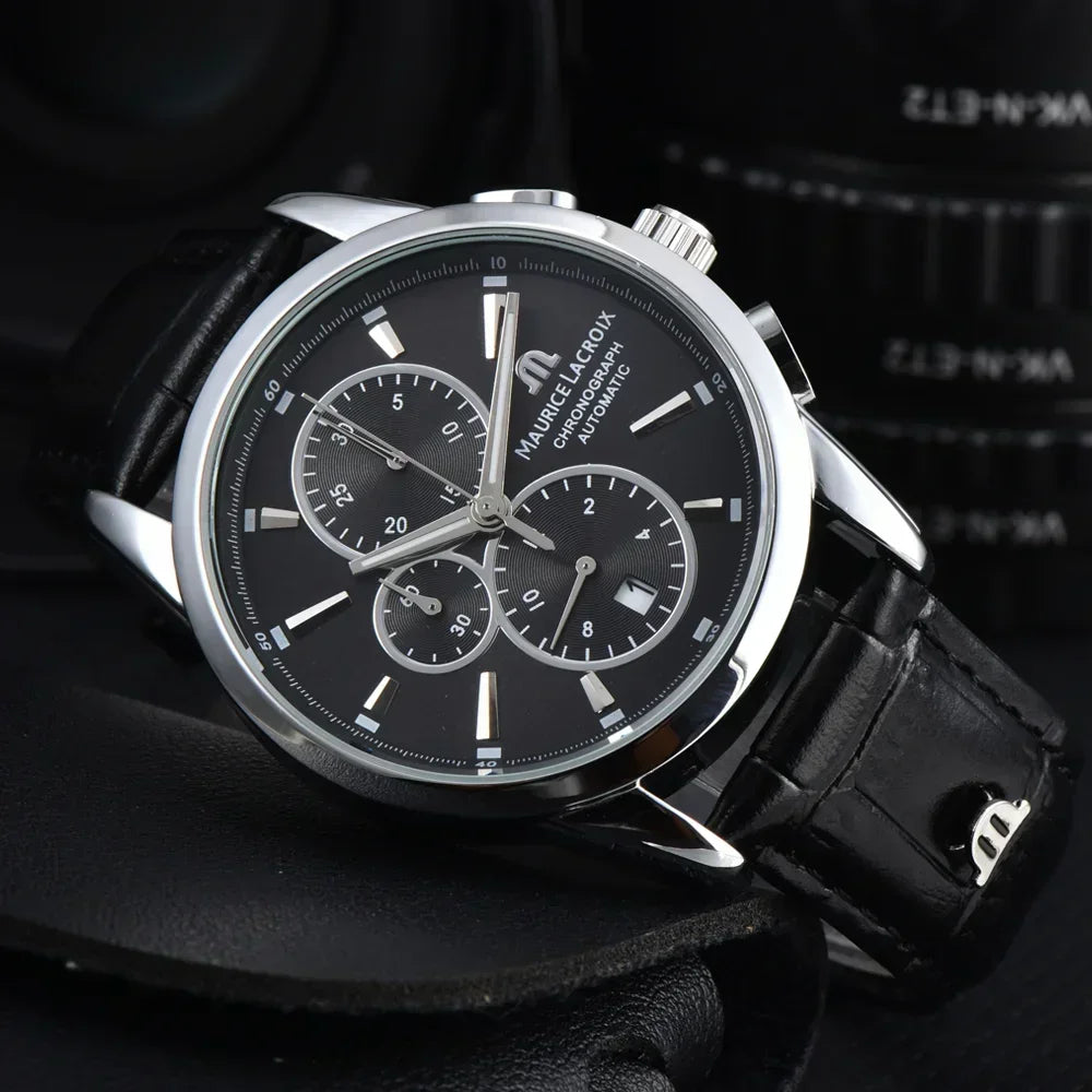High Quality Maurice Lacroix Brand Watches For Mens Multifunction Chronograph WristWatch Business Precious Quartz AAA Male Clock