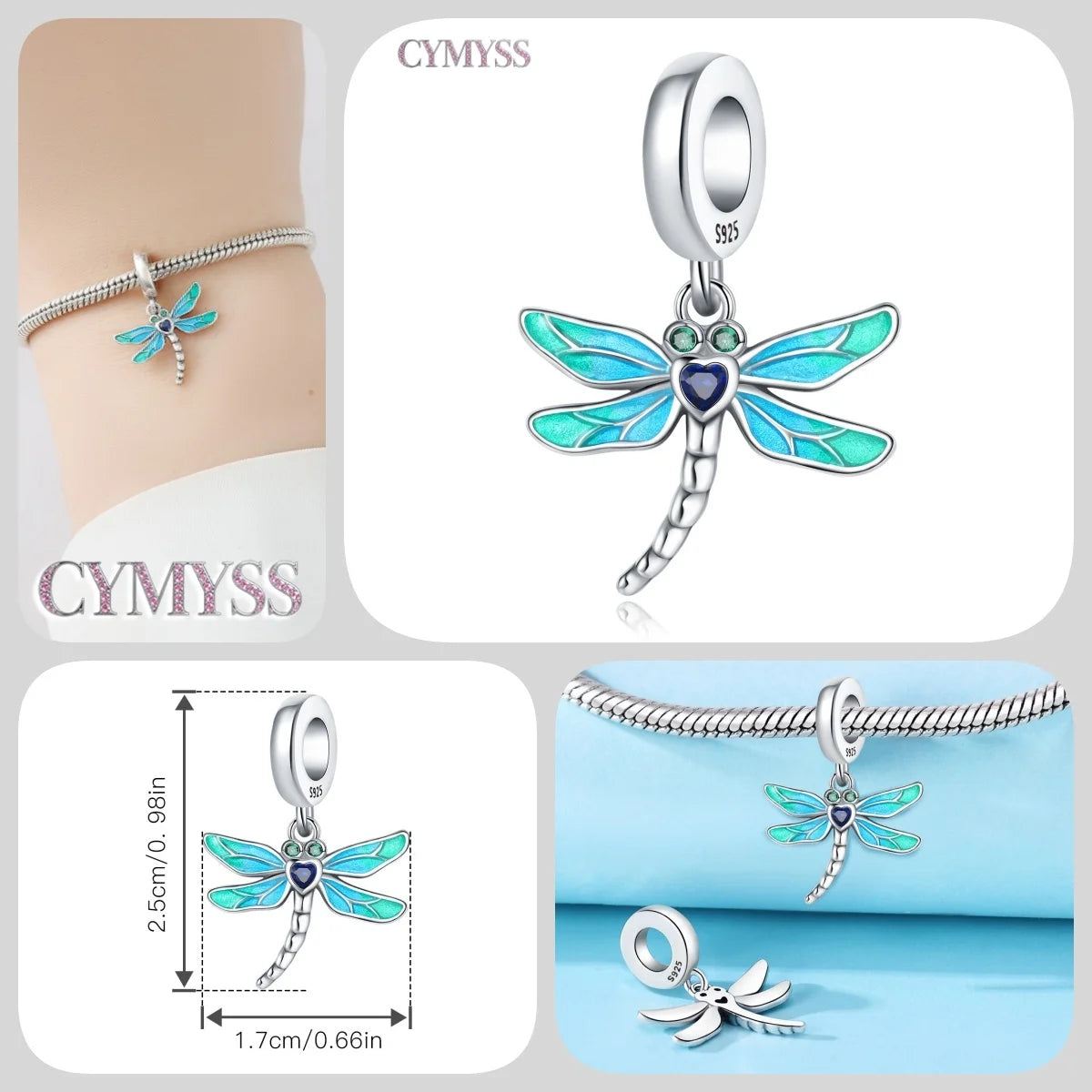 925 Sterling Silver Plated Bee Sunflower Butterfly Charm Pendant Fine Jewelry Women DIY Bracelet Necklace Birthday Party Gift
