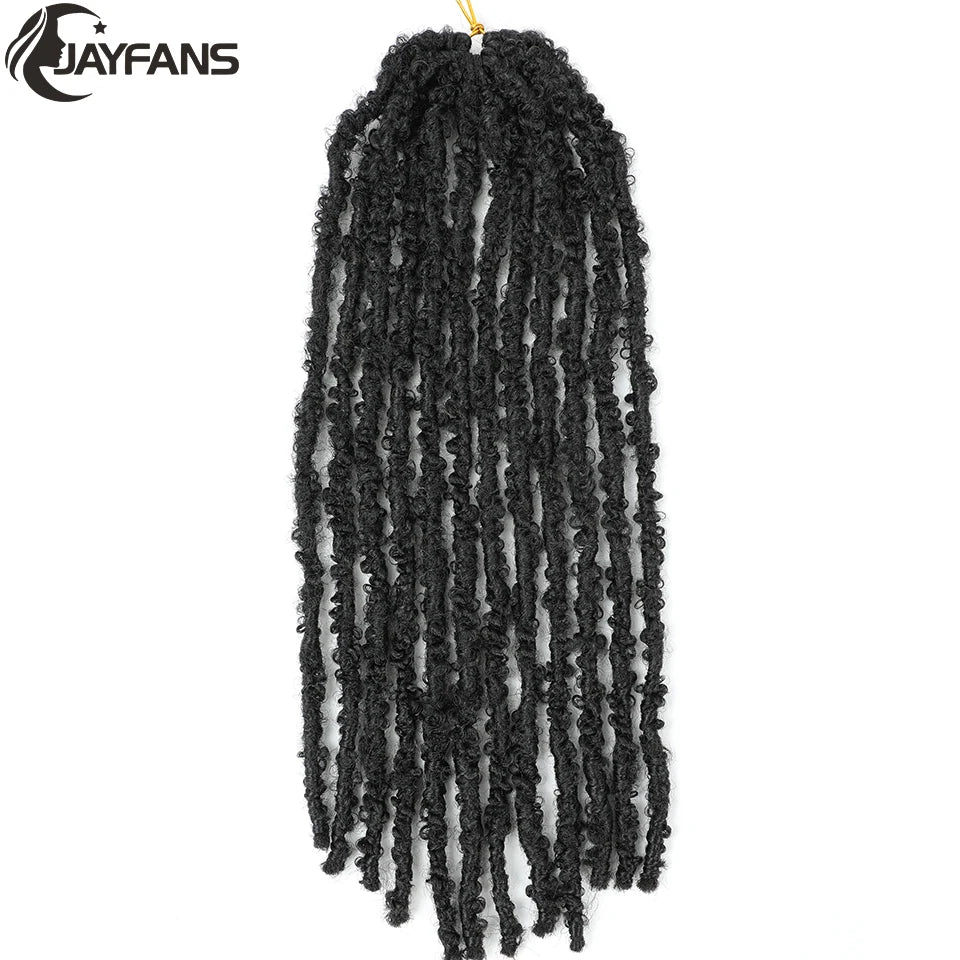 18 24 Inch Butterfly Locs Crochet Hair Extensions Synthetic Distressed Butterfly Soft Locs Crochet Braids Hair for Black Women