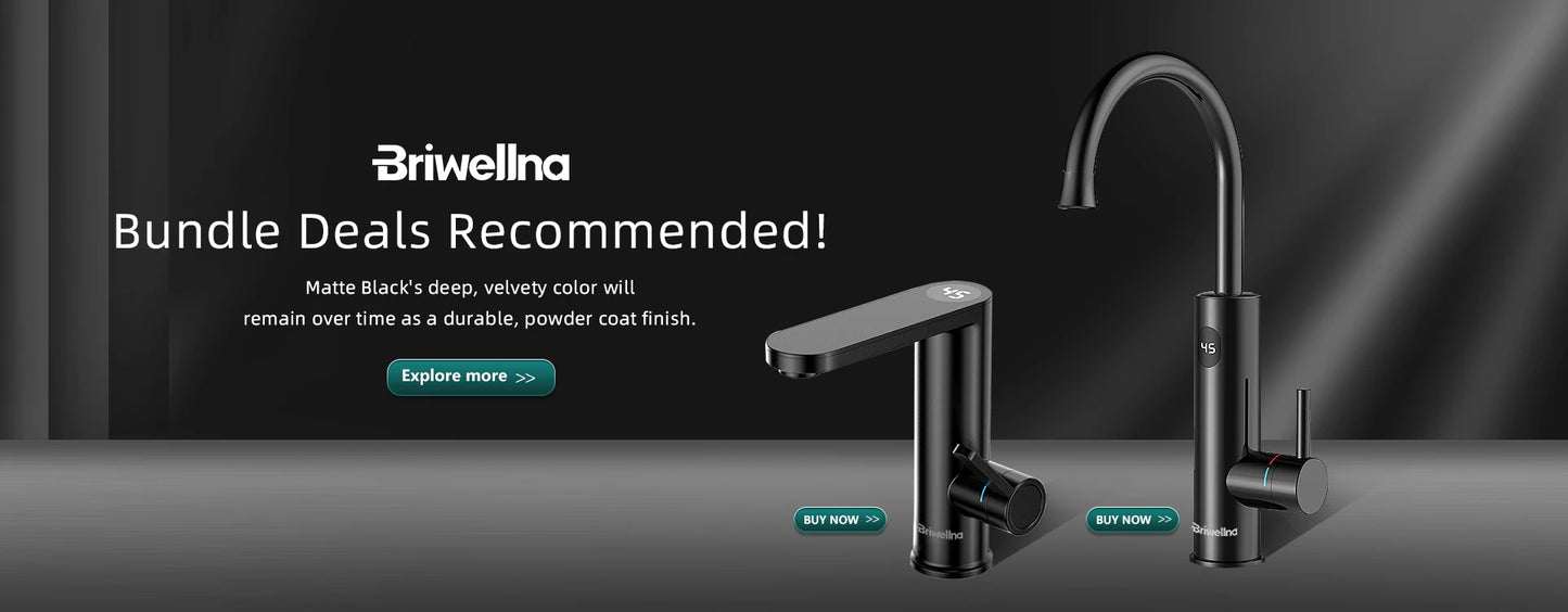 Briwellna Electric Water Heater Hot Water Faucet 2 in 1 Basin Tap Tankless Geyser 220V Instant Water Heater Faucet For Home