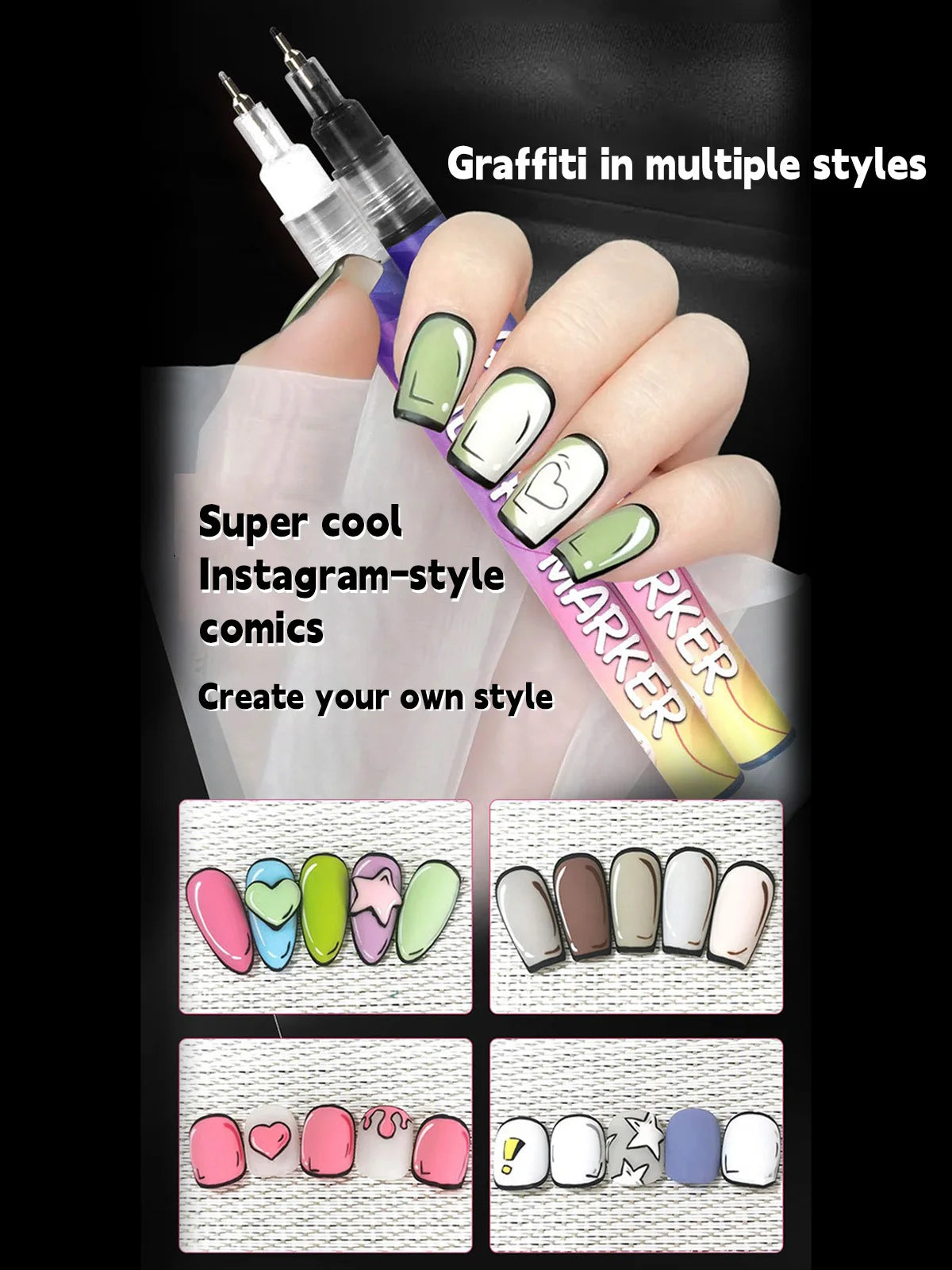 12 color nail pen for gel nail christmas gift set, 3D nail polish pen, quick dry stipple DIY nail art tools
