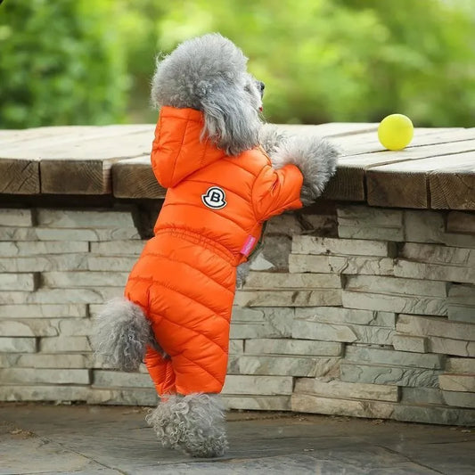 Winter Dog Jumpsuits Warm Soft Dog Clothes Padded Cotton Puppy Down Jacket Fashion Solid Cat Jumpsuit Coat Chihuahua Pet Clothes