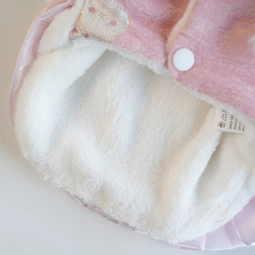 Pet Flannel Dress Rabbit Butterfly Tang Dress Princess New Year Small Medium Dog Coat Puppy Clothes Chinese Style Pet Skirt