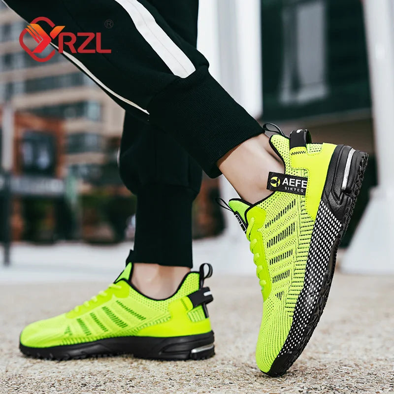 YRZL Men Casual Sport Shoes Breathable Lightweight Sneakers Outdoor Mesh Running Shoes Athletic Jogging Tenis Walking Shoes Man