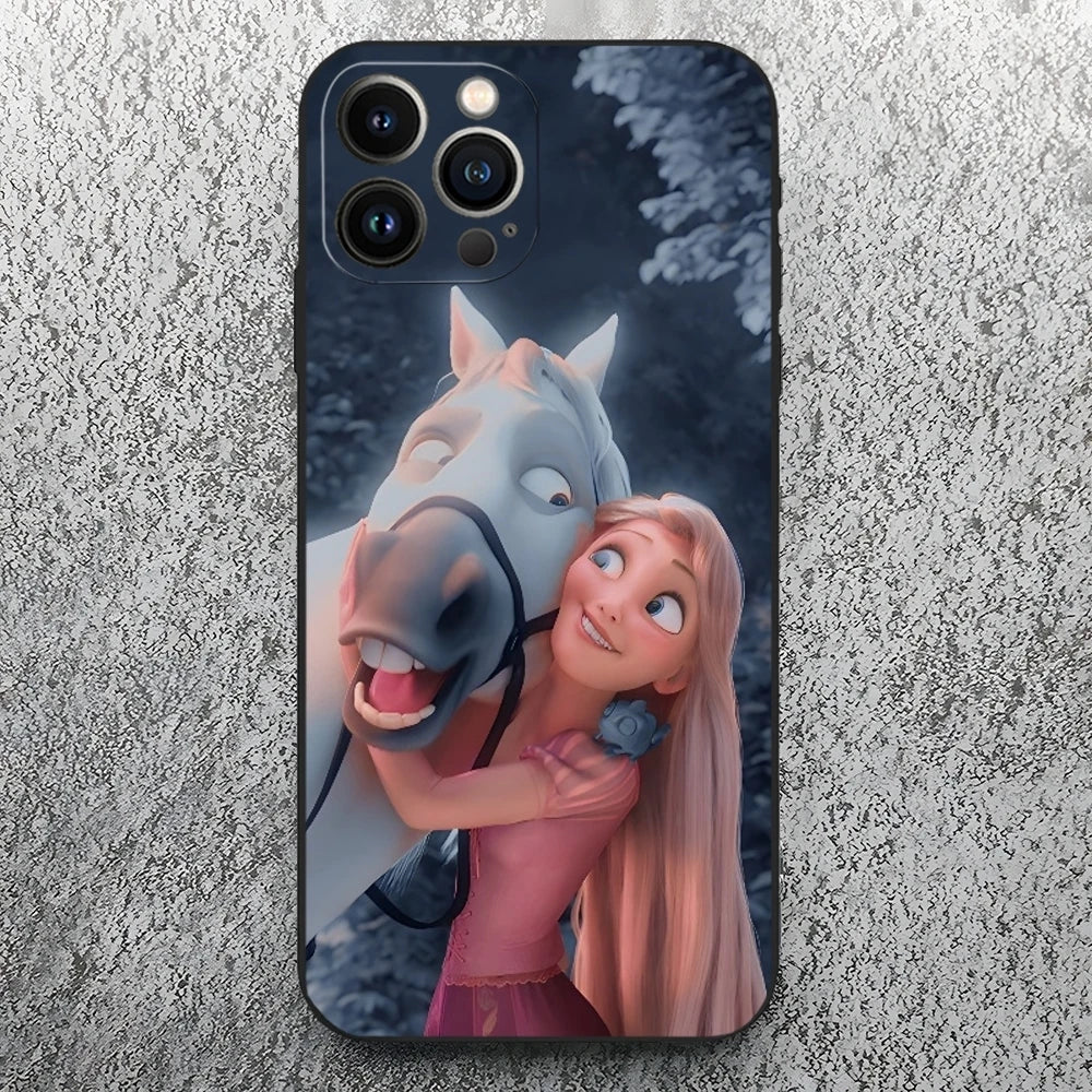 Rapunzel Phone Case for Iphone 17 16 15 14 13 12 11 Pro Max Xr X Xs Mini Plus Black Soft Silicone Cover