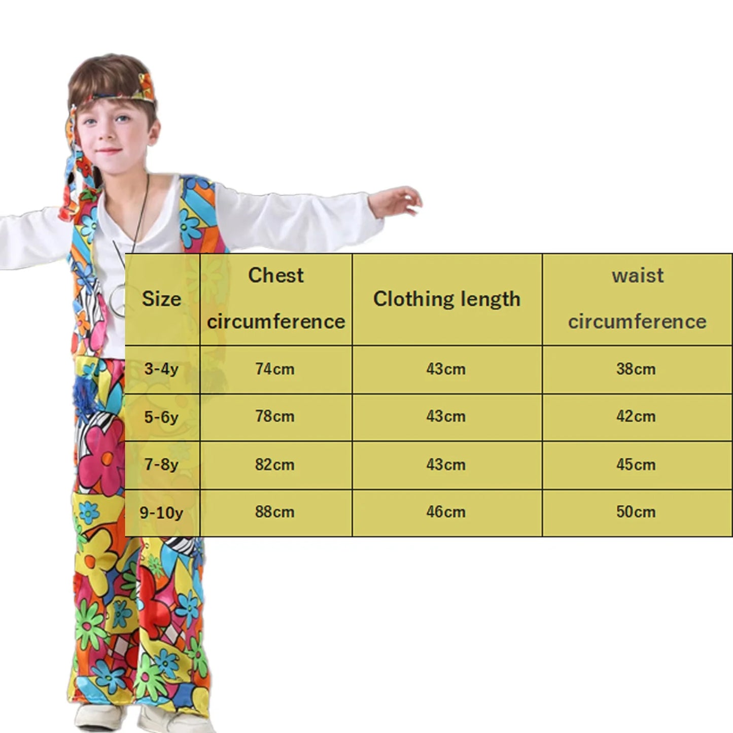 Children's retro hip-hop performance costumes, hippie costumes,cosplay, Halloween carnival party costumes, disco makeup dances
