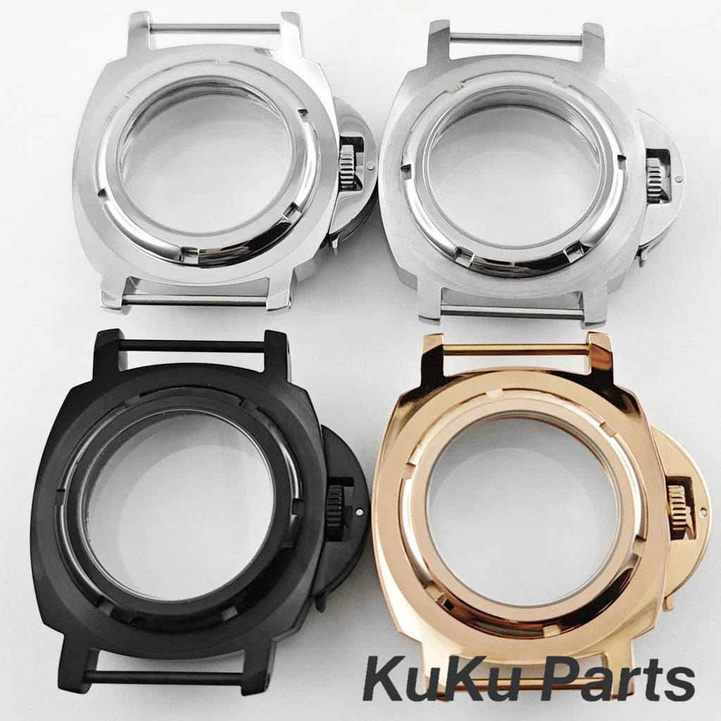 Polished/Brushed NH35 40mm Silver Sapphire Glass Watch Case With Handle Case for NH34 NH35 NH36 4R35 Movement 28.5mm Dial Watch