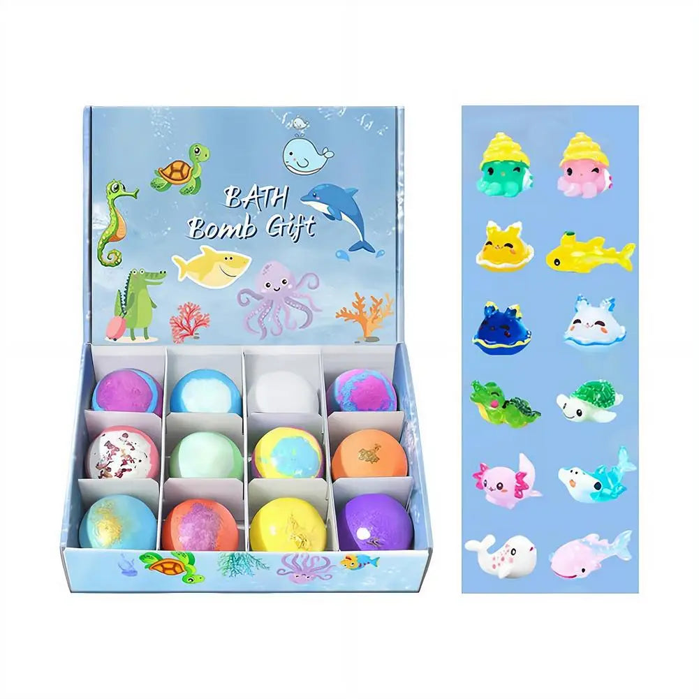 Bubble Bath Bombs For Kids 12 Pack Ocean Themed With Hidden Floating Toys Safe Essential Oil Moisturizing Bath Fizzies