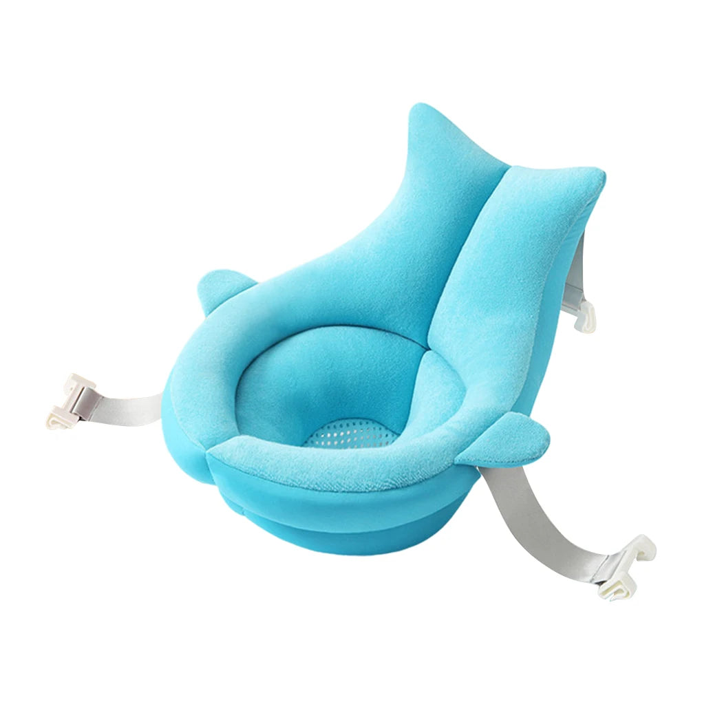 Baby Shower Mat Newborn Bathtub Foldable Shark Shape Baby Shower Net Pocket Portable Bathing Floating BathTub Soft Seat Play Mat