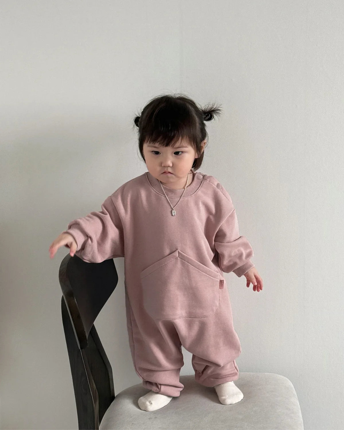 2025 Autumn New Baby Long Sleeve Romper Solid Infant Boy Girl Big Pocket Casual Jumpsuit Newborn Loose Cotton Clothes 0-24M