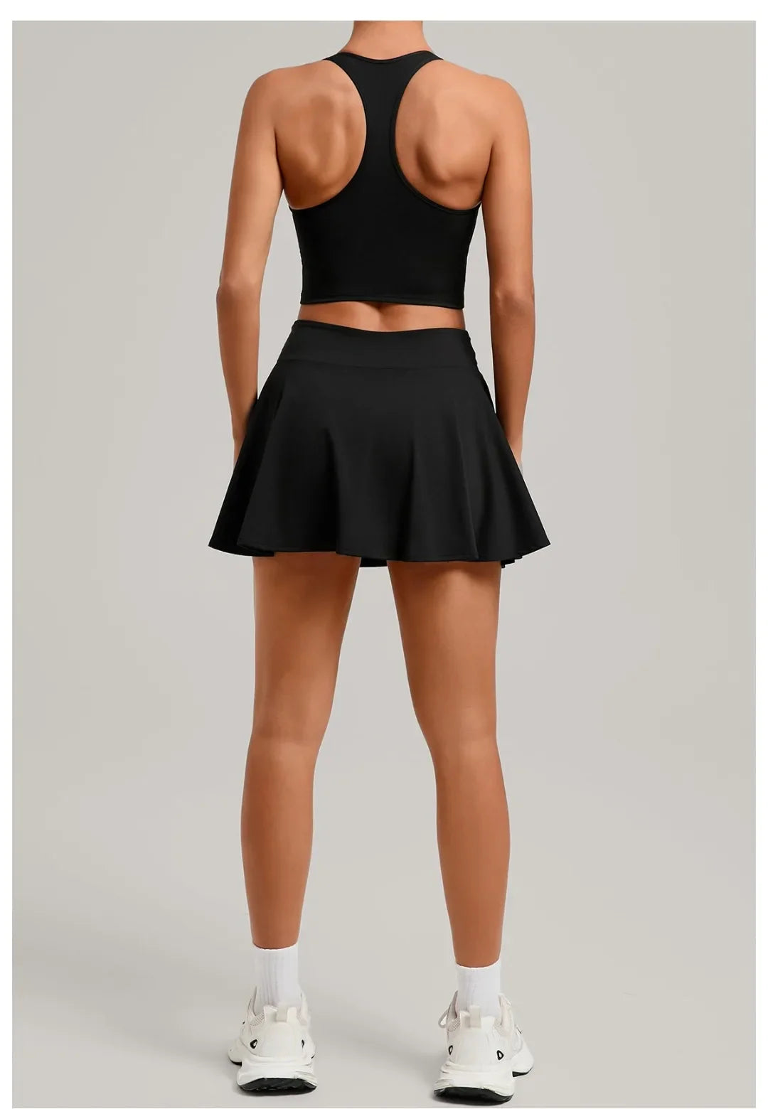 Women's Tennis Skirt Sets Golf High Waist Hip-lifting Anti-Exposure Pokets Fitness Running Sports Beauty Back Vest Workout Suits
